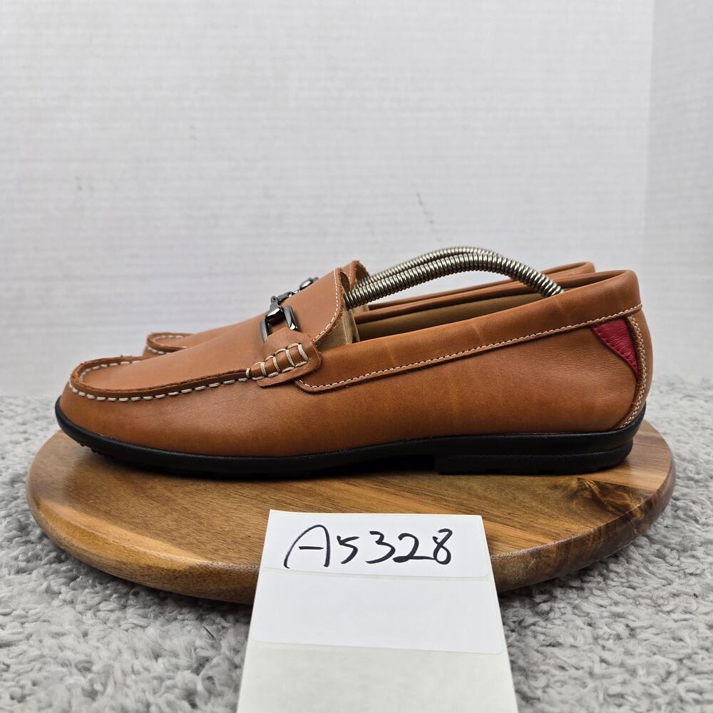 Footjoy Mens 10 Club Tan Brown Leather Casual Daily Lifestyle Horsebit Loafer
